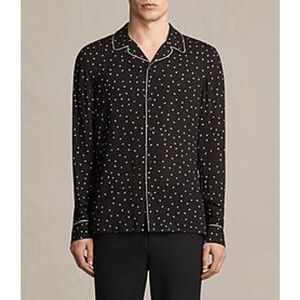 Allsaints Trefoil Clover Print Button Down Shirt Top Mens Size Large